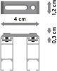 Innenlauf Gardinenstange Deckenmontage Aluminium / Metall eckig 14x35 mm 2-läufig SMARTLINE (Universal) - Lox Schwarz / Chrom 100 cm
