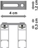 Innenlauf Gardinenstange Deckenmontage Aluminium / Metall eckig 14x35 mm 2-läufig SMARTLINE (Universal) - Lox Schwarz / Edelstahl-Optik 100 cm