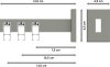 Innenlauf Gardinenstange Aluminium / Metall eckig 14x35 mm 3-läufig SMARTLINE - Conex Weiß / Edelstahl-Optik (WA lang) 100 cm