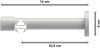 Innenlauf Gardinenstange Aluminium / Metall 20 mm Ø PRESTIGE - Sitra Edelstahl-Optik / Weiß 100 cm