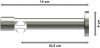 Innenlauf Gardinenstange Aluminium / Metall 20 mm Ø PRESTIGE - Savio Weiß / Edelstahl-Optik 100 cm