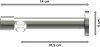 Innenlauf Gardinenstange Aluminium / Metall 20 mm Ø PRESTIGE - Verano Schwarz / Edelstahl-Optik 100 cm