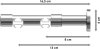 Innenlauf Gardinenstange Aluminium / Metall 20 mm Ø 2-läufig PRESTIGE - Santo Chrom 100 cm