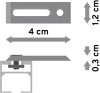 Innenlauf Gardinenstange Deckenmontage Aluminium / Metall eckig 20x20 mm QUADLINE (Universal) - Sono Satin-Silber 100 cm