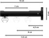 Innenlauf Gardinenstange Aluminium / Metall 20 mm Ø SITENO - Santo Schwarz 100 cm