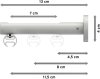 Innenlauf Gardinenstange Aluminium / Metall 20 mm Ø SITENO - Santo Weiß 100 cm