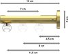Innenlauf Gardinenstange Aluminium / Metall 20 mm Ø SITENO - Luino Chrom / Messing-Optik 100 cm