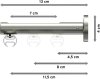 Innenlauf Gardinenstange Edelstahl-Optik 20 mm Ø SITENO - Luino 100 cm