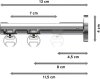 Innenlauf Gardinenstange Aluminium / Metall 20 mm Ø 2-läufig SITENO - Luino Schwarz / Chrom 100 cm