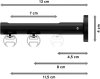 Innenlauf Gardinenstange Aluminium / Metall 20 mm Ø 2-läufig SITENO - Luino Messing-Optik / Schwarz 100 cm