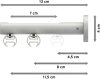 Innenlauf Gardinenstange Aluminium / Metall 20 mm Ø 2-läufig SITENO - Luino Messing-Optik / Weiß 100 cm