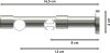 Rundrohr-Innenlauf Gardinenstange Messing-Optik / Edelstahl-Optik 20 mm Ø 2-läufig PRESTIGE - Savio 100 cm