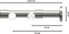 Rundrohr-Innenlauf Gardinenstange Aluminium / Metall 20 mm Ø 2-läufig PRESTIGE - Verano Weiß / Edelstahl-Optik 100 cm