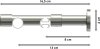 Rundrohr-Innenlauf Gardinenstange Aluminium / Metall 20 mm Ø 2-läufig PRESTIGE - Sitra Weiß / Edelstahl-Optik 100 cm