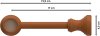 Gardinenstange Holz 28 mm Ø CLASSIC - Rondo Kirschbaum lackiert 100 cm