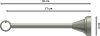Träger Primus Chrom matt 1-läufig 17 cm für Gardinenstangen 16 mm Ø 