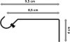 Träger Olymp Schwarz 1-läufig 8,5 cm für Gardinenstangen 16 mm Ø 
