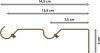 Träger Olymp Messing Antik 2-läufig 7,5 und 13,5 cm für Gardinenstangen 16 mm Ø 