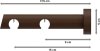 Träger Talent Nussbaum lackiert 2-läufig 9 und 15 cm für Innenlaufstangen 20 mm Ø 