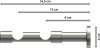 Träger Prestige Edelstahl-Optik 2-läufig 8 und 13 cm für Gardinenstangen 20 mm Ø 