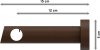 Träger Talena Nussbaum lackiert 1-läufig 12 cm für Gardinenstangen 20 mm Ø 