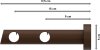 Träger Talena Nussbaum lackiert 2-läufig 9 und 15 cm für Gardinenstangen 20 mm Ø 