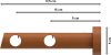 Träger Talena Kirschbaum lackiert 2-läufig 9 und 15 cm für Gardinenstangen 20 mm Ø 