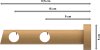 Träger Talena Buche lackiert 2-läufig 9 und 15 cm für Gardinenstangen 20 mm Ø 