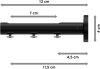 Träger Siteno Schwarz 1-3-läufig 4,5 bis 11,5 cm für Innenlaufstangen 20 mm Ø 