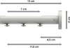 Träger Siteno Weiß 1-3-läufig 4,5 bis 11,5 cm für Innenlaufstangen 20 mm Ø 