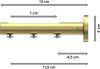 Träger Siteno Edelstahl-Optik 1-3-läufig 4,5 bis 11,5 cm für Innenlaufstangen 20 mm Ø 