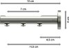 Träger Siteno Messing-Optik 1-3-läufig 4,5 bis 11,5 cm für Innenlaufstangen 20 mm Ø 