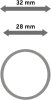 Ringe (Flachringe) Edelstahl Typ A20 für Gardinenstangen 20 mm Ø 10 Stück
