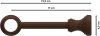 Träger Classic Nussbaum lackiert 1-läufig 17 cm für Gardinenstangen 28 mm Ø 