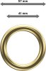 Ringe (Rundringe) Messing-farbig Typ A28 für Gardinenstangen 28 mm Ø 10 Stück