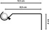 Ausziehbare Gardinenstange Metall / Kunststoff 16/13 mm Ø HERA - Cone Schwarz 70-120 cm