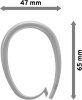 Duschvorhangringe (Duschringe) Transparent Typ Oval, verschließbar für Duschvorhangstangen 10 Stück
