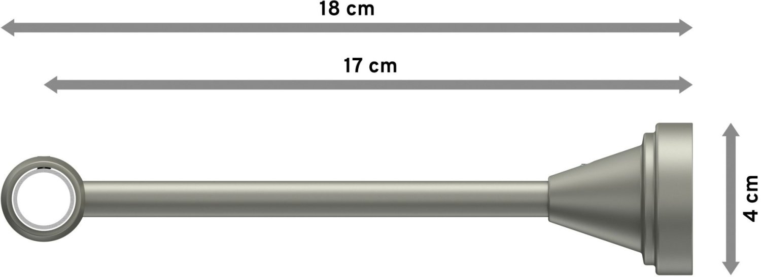 Gardinenstange Metall 16 mm Ø PRIMUS - Matteo Chrom matt 100 cm