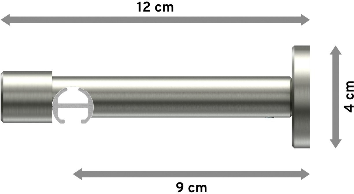 Innenlauf mm SINUX 100 cm Casa 16 Ø - Edelstahl-Optik Gardinenstange