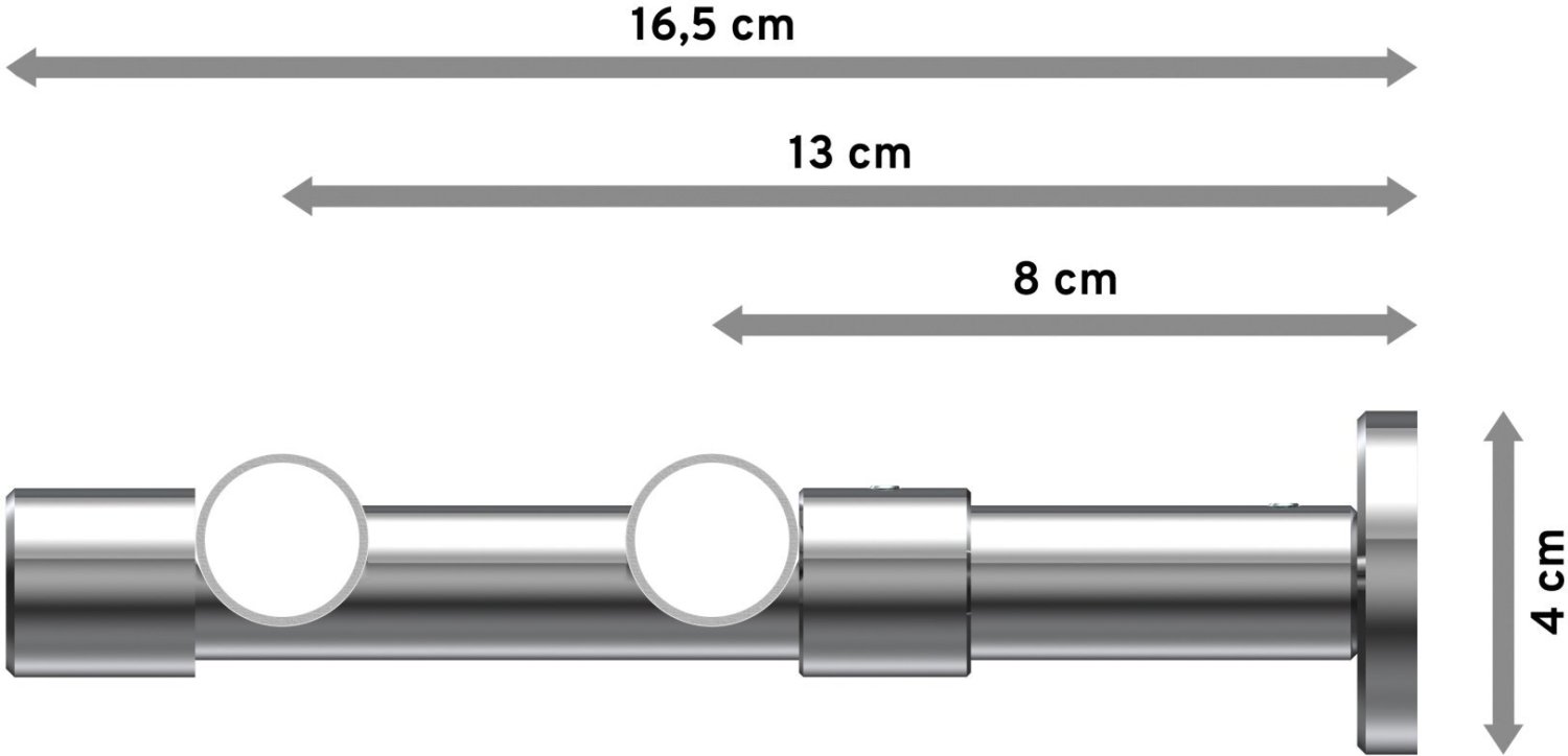 Gardinenstange Metall 20 mm Ø 2-läufig PRESTIGE - Verano Weiß / Chrom 100 cm