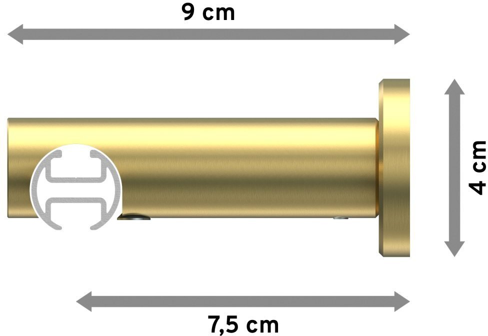 PLATON Luino cm Innenlauf mm - 20 Ø Messing-Optik 100 Gardinenstange