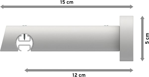 Innenlauf Gardinenstange Aluminium / Holz 20 mm Ø TALENT - Feta Weiß lackiert