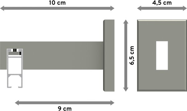 Innenlauf Gardinenstange Edelstahl-Optik eckig 14x35 mm SMARTLINE - Paxo