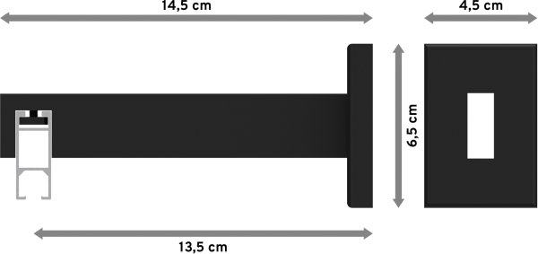 Innenlauf Gardinenstange Aluminium / Metall eckig 14x35 mm SMARTLINE - Paxo Schwarz (WA lang)