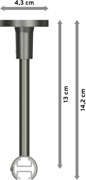 Innenlauf Gardinenstange Edelstahl-Optik 20 mm Ø SONETTE - Santo