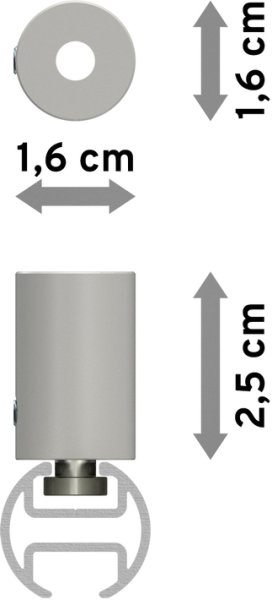Innenlauf Gardinenstange Aluminium / Metall 20 mm Ø SONIUS - Santo Weiß