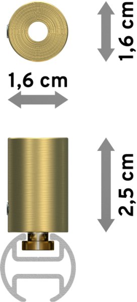 Innenlauf Gardinenstange Edelstahl-Optik / Messing-Optik 20 mm Ø SONIUS - Santo