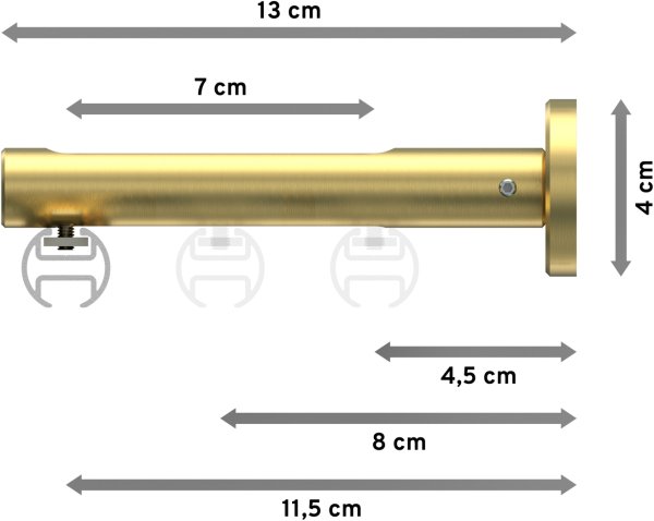 Innenlauf Gardinenstange Edelstahl-Optik / Messing-Optik 20 mm Ø SITENO - Santo