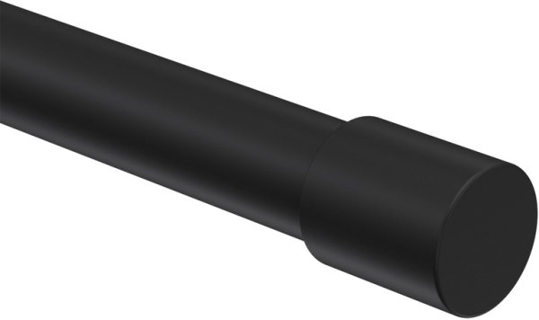 Endstücke Livo (Kappe) Schwarz für Gardinenstangen ausziehbar 16/13 mm Ø (2 Stück)