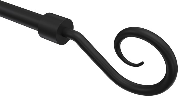 Endstücke Helix (Spirale) Schwarz für Gardinenstangen ausziehbar 16/13 mm Ø (2 Stück)